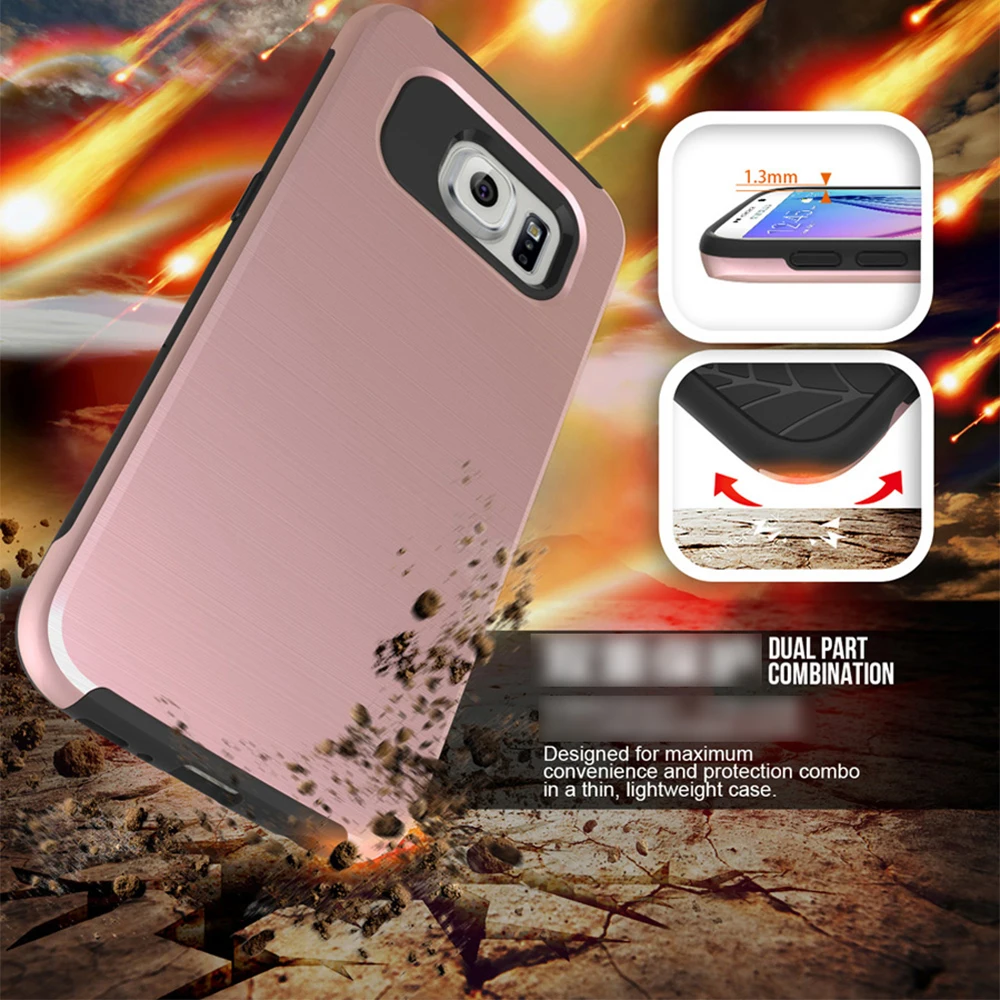 Подлинная для Samsung Galaxy S6 чехол силиконовый ТПУ &amp PC Простой Полный Средства ухода