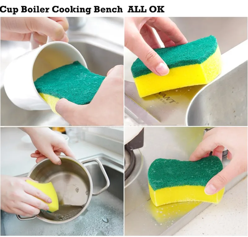 20 шт./лот продвижение дугообразная двухсторонняя Полезная губка для мытья кухни