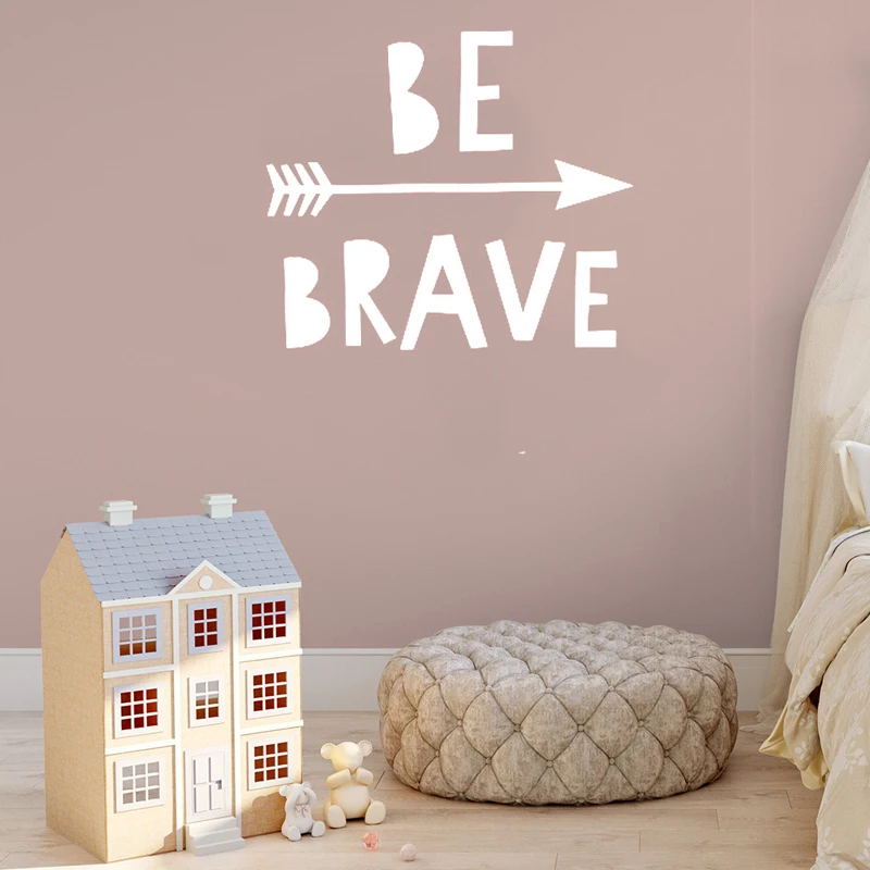 Tofok "Be Brave" английские мотивационные цитаты наклейки на стену в скандинавском стиле детская комната студентов для общежития настенные наклейки съемные