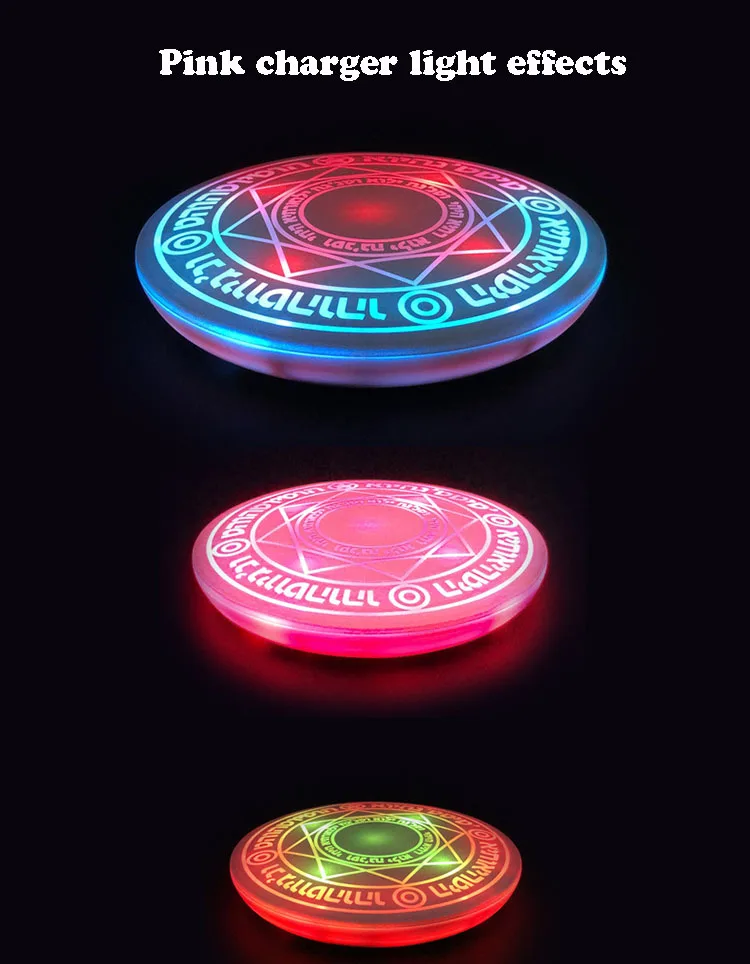 Cardcaptor card captor sakura black pink clow card MAGIC CIRCLE Беспроводное зарядное устройство Быстрая зарядка