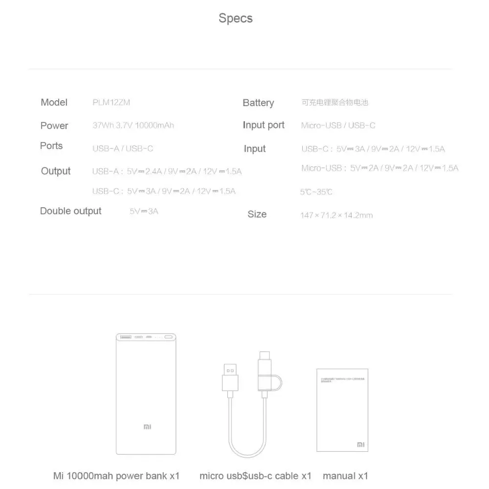 Xiaomi PD Power Bank 3 10000 мАч USB Type C QC3.0 Быстрая зарядка Mi Powerbank портативное зарядное