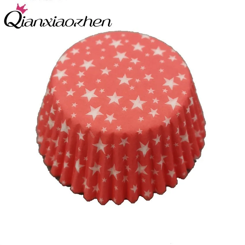 Qianxiaozhen 100pcs Star Paper Cupcake Cups Cake Baking Cup Bakeware Wrapper Wedding Party Supplies | Дом и сад
