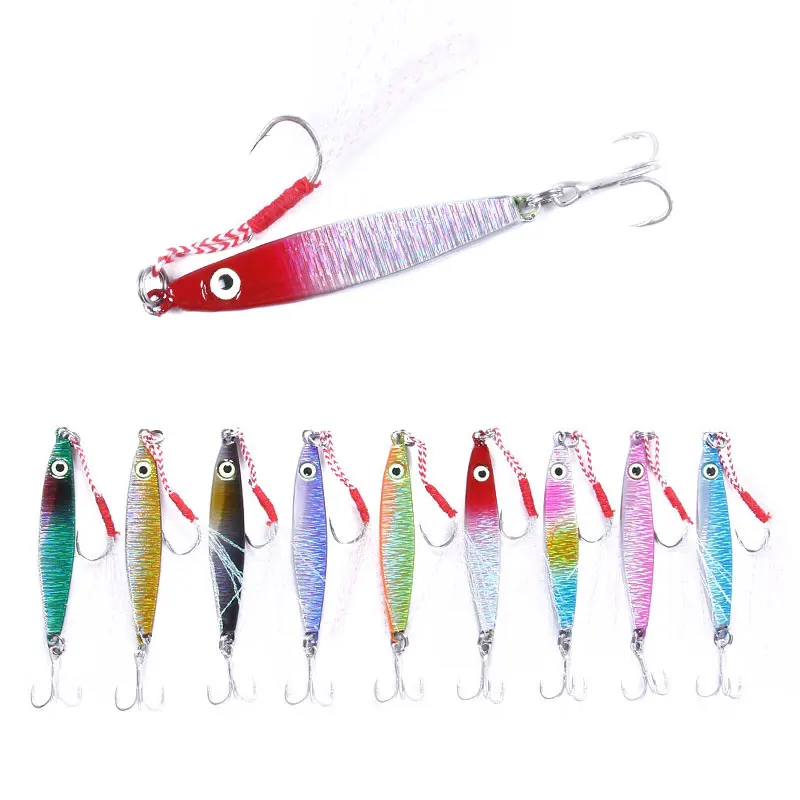Новый литого металла блесна 7 г 10 17 21 30 берег литья крючковый лов ведущая рыбу