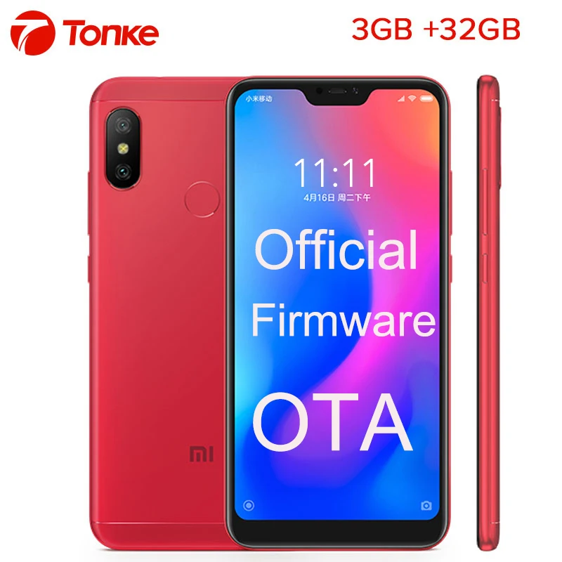 Оригинальный Глобальный прошивки OTA Redmi 6 Pro 3 Гб оперативная память 32 Встроенная 5