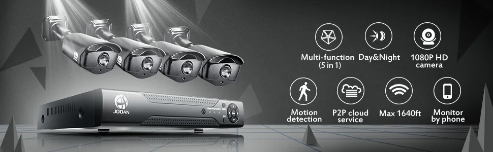 JOOAN 8CH 1080N CCTV DVR система камер домашней безопасности 1080p водонепроницаемый наружный комплект видеонаблюдения