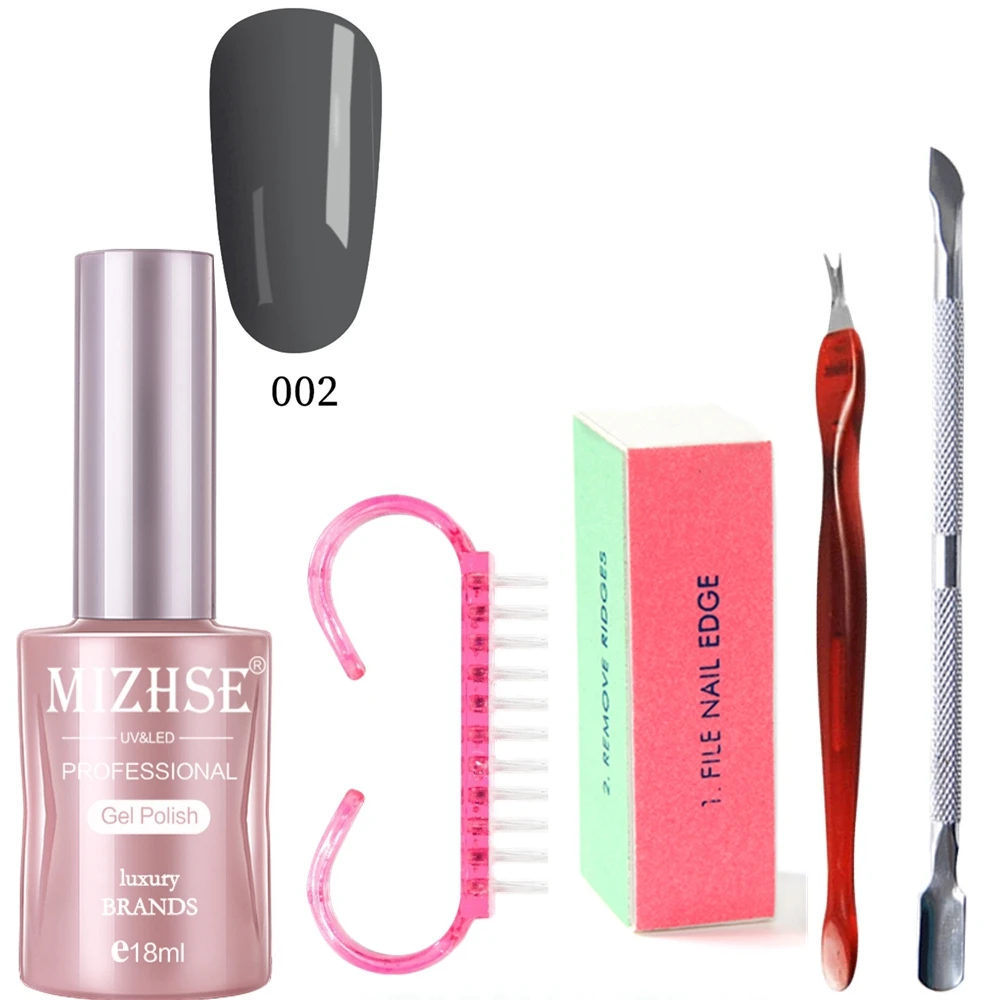 Khaki002 MIZHSE УФ-гель для ногтей Nail Kit наборы для ногтей 4 инструменты для индивидуальных косметических средств 18 мл набор для гелевого маникюра кисть, полировщик кутикулы удаление омертвевшей кожи вилка - Цвет: Khaki002