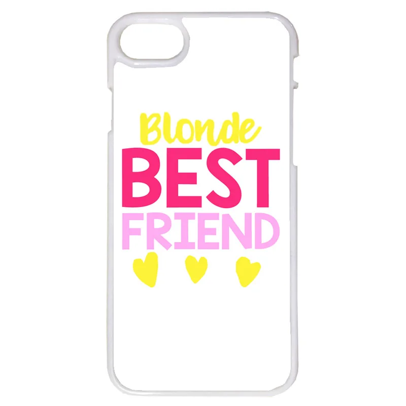 Brunette Blonde Heart Friendship Girl Best Friend Phone Case White Cover For iPhone Xs Max 8Plus Samsung Galaxy S10e +For Huawei |