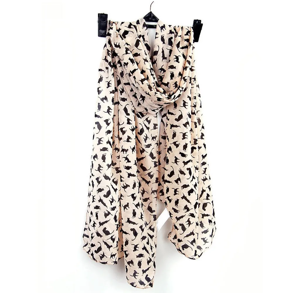 Новый Модный женский шифоновый шарф Женская шаль шали и шарфы черный мини с