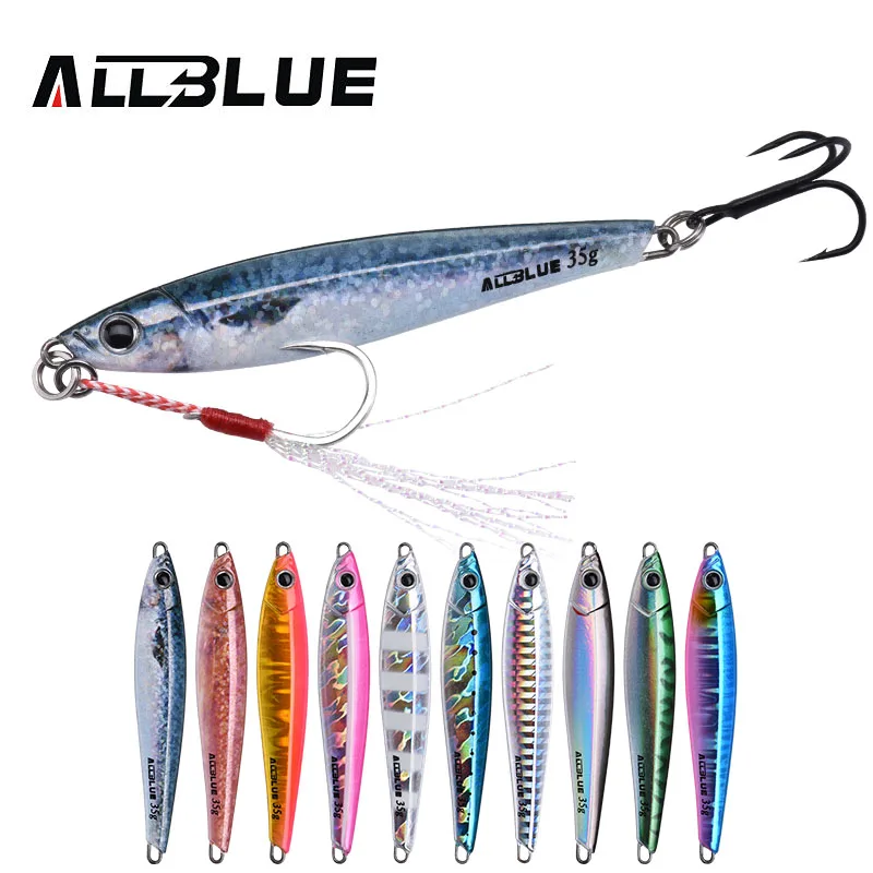 

ALLBLUE Metal Jigging Spoon 35g 3D Print Laser Artificial Bait Shore Fishing Casting Jig Lure Super Hard Lead Fish Fishing Lures