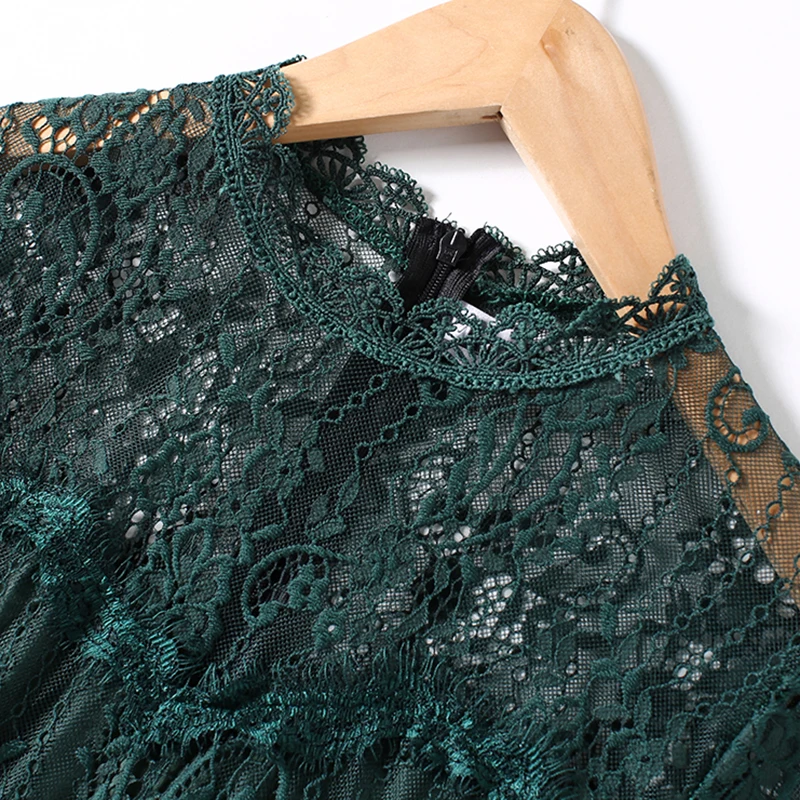 Новое Стильное зеленое кружевное вечернее платье с длинным рукавом Vestidos De Verano 2021