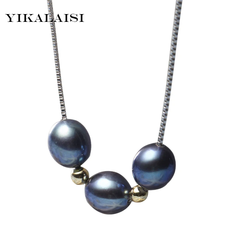 

YIKALAISI 925 Sterling Silver jewelryfreshwater Pearl Pendant Necklace 100% Natural genuine Pearl Pendant Free Shipping