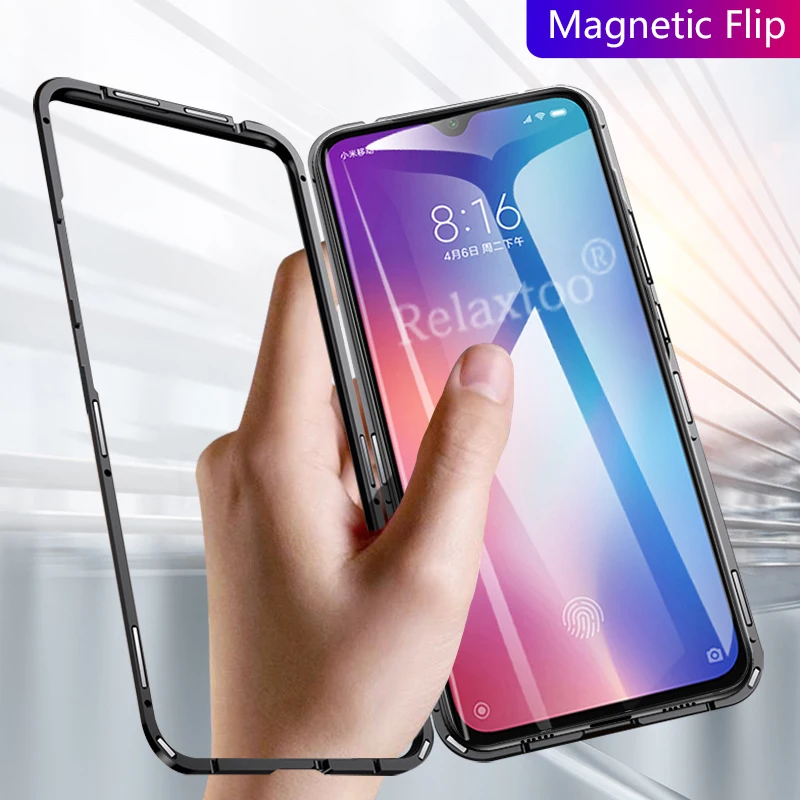 Магнитный чехол для телефона Xiaomi Redmi Note 7 5 6 pro стеклянная задняя крышка