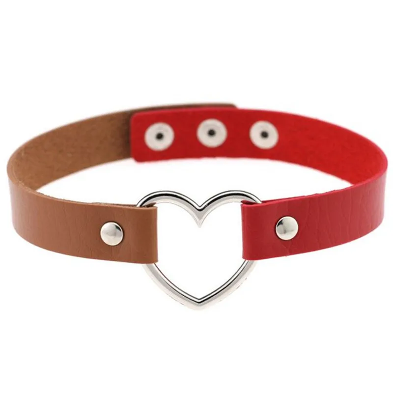 [JIMORE] 37 Цвета женские Кожаные Choker Colar Feminino Сердце Кулон Панк Татуировки Harajuku Chokers