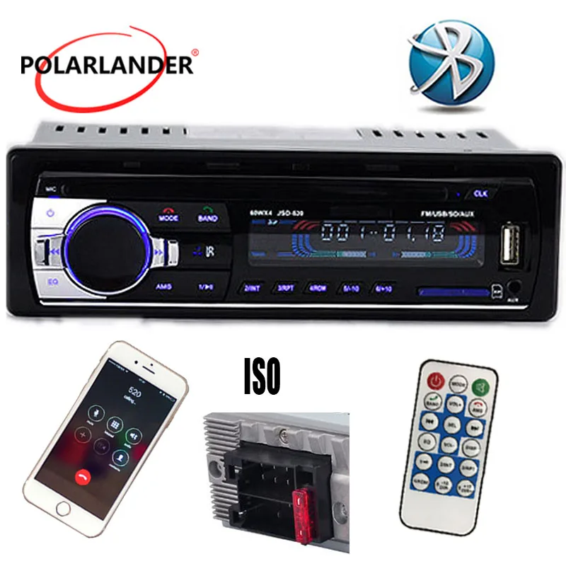 Магнитола автомобильная 1 DIN FM радио Bluetooth MP3 плеер громкая связь USB/SD