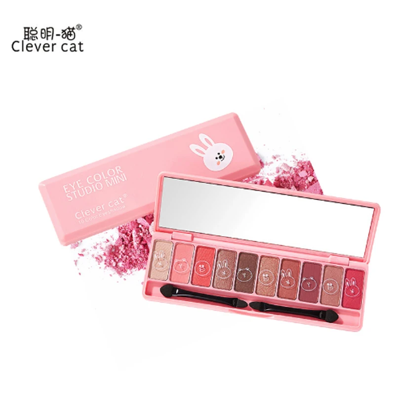 Умная кошка бренд мультфильм десять цветов глаз диск для теней Make-up Maiden серия Русалка персиковый цвет макияж тени для век длительная вода