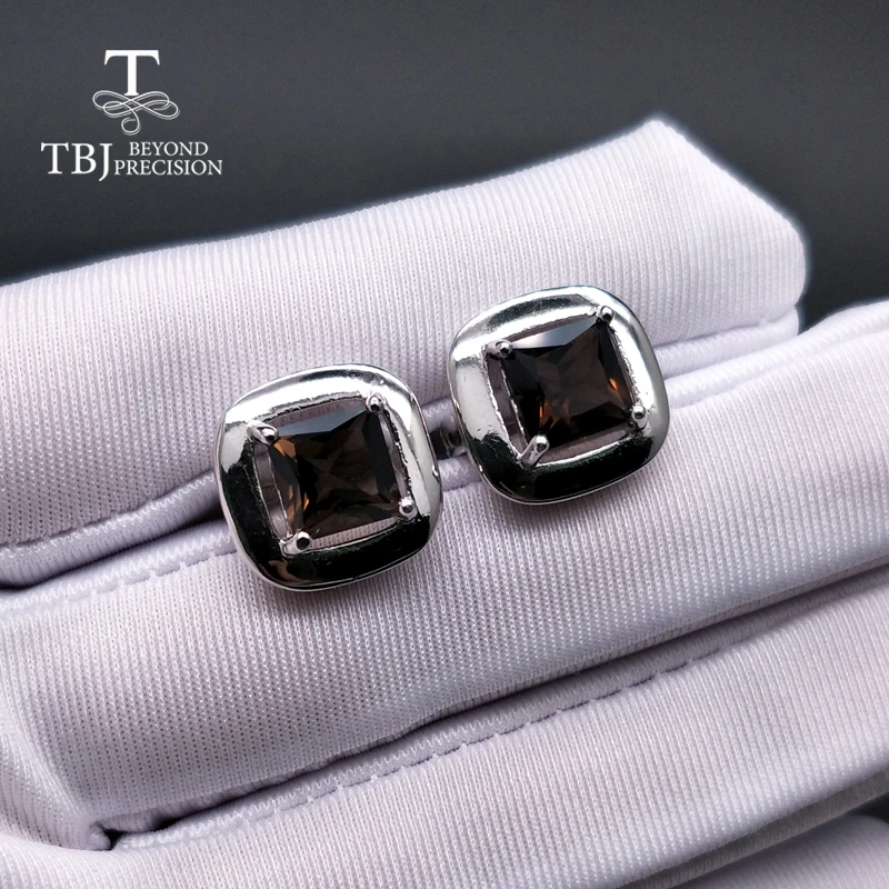 Женские серьги с дымчатым кварцем TBJ Подарочные ювелирные украшения из