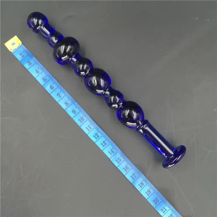 Blue long glass anal plug prostate massage butt beads dildo g spot stimulate adult sex toys for couples | Красота и здоровье