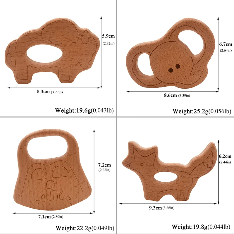 Mordedor de madera para beb&eacute;, seguro, enfermera, lactancia materna, entrenamiento para masticar, sin encerar, ecol&oacute;gico, mordedor org&aacute;nico para beb&eacute;-4
