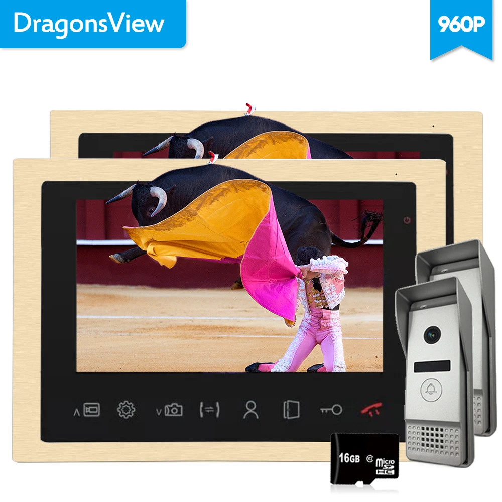 Видеодомофон Dragonsview 10 дюймов домашний видеодомофон дверной звонок монитор с