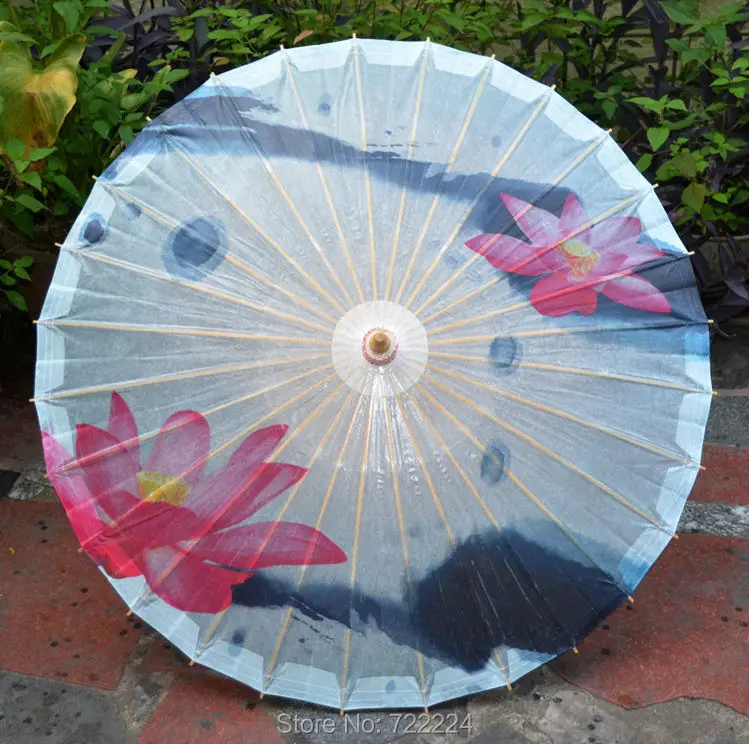 

Dia 50CM Chinese Craft Classical Red Lotus Oiled Paper Umbrella for Child Handmade Parasol Decoration Gift Dance Props Umbrella