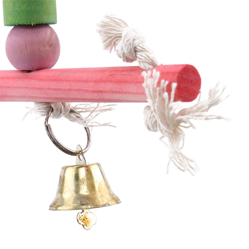2019 1 шт Pet Bird Gnaw подвесные игрушки хлопковая веревка Радужная игрушка деревянные