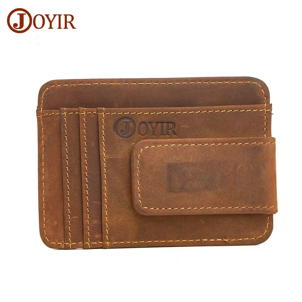JOYIR Business Card Holders Genuine Leather Small Slim Wallet Vintage Cow Holder Clutch Purse &amp42 | Багаж и сумки