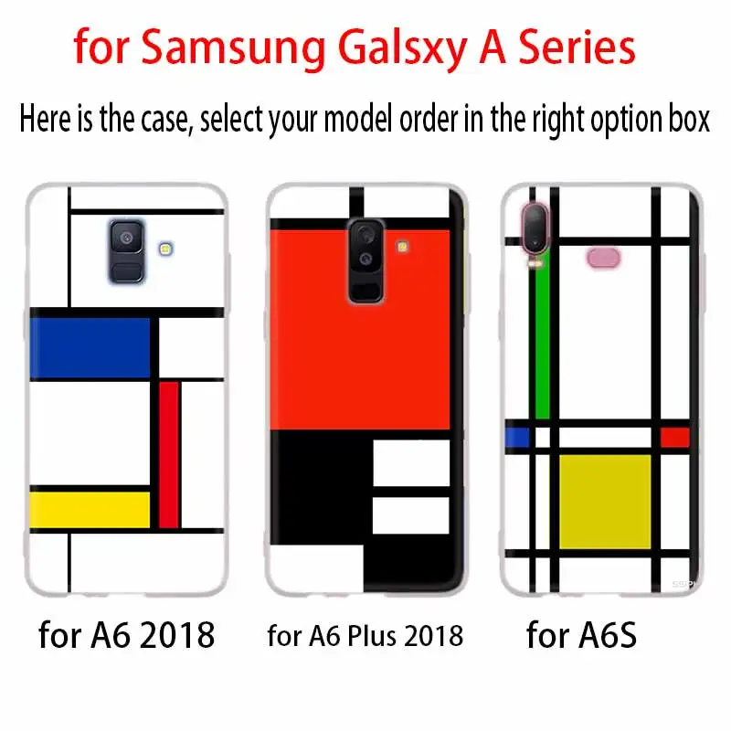 Mondrian художественный чехол для Samsung Галактики A12/A20/A51/A70/A20s/A21s/A32/A50/A50s/A42/A52/A72 5G A8 A7 A6