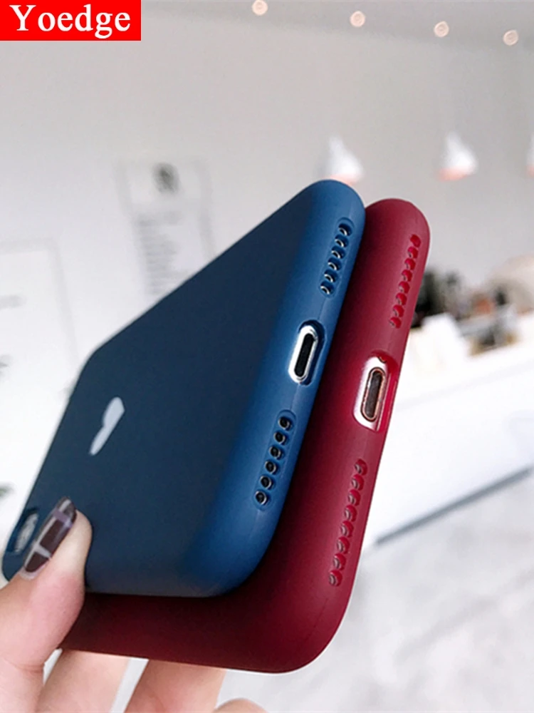 Мягкий ТПУ матовый синий красный чехол для iPhone 6 6 S 7 8 Plus 10 X XR задняя крышка для iPhone 6 S XS Max Funda для iPhone 7 Plus чехол