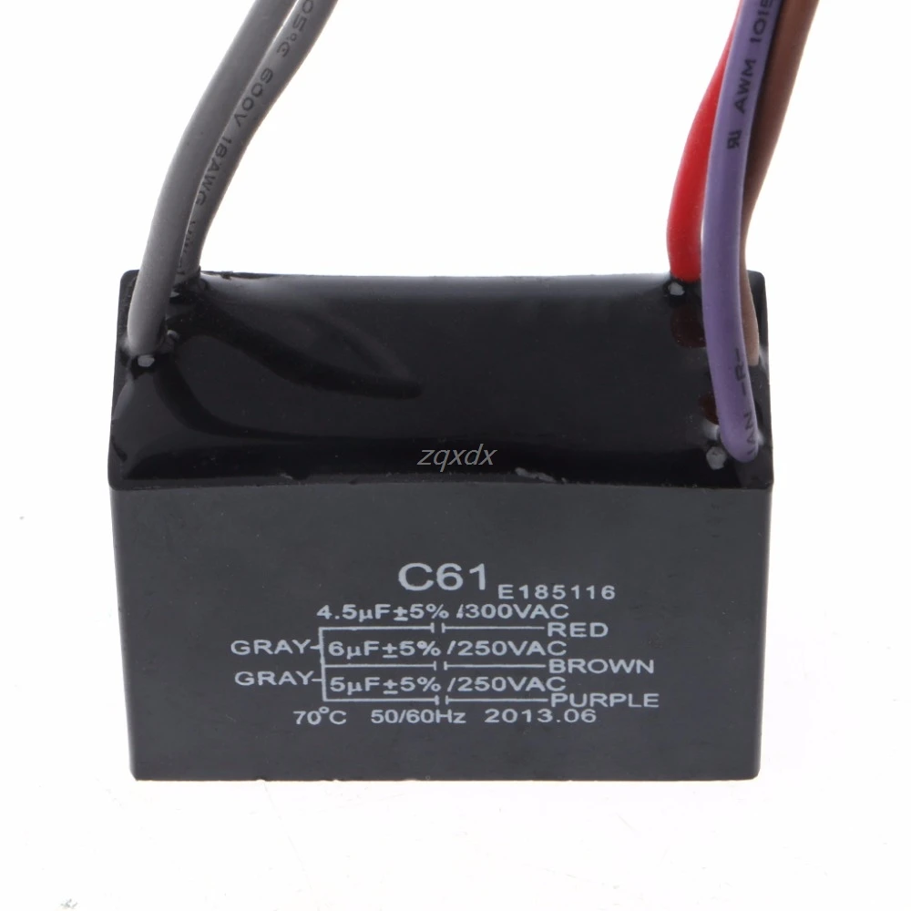 CBB61 электрическое силовое реле соединительный конденсатор 4 5 мкФ + 6 250V проводов