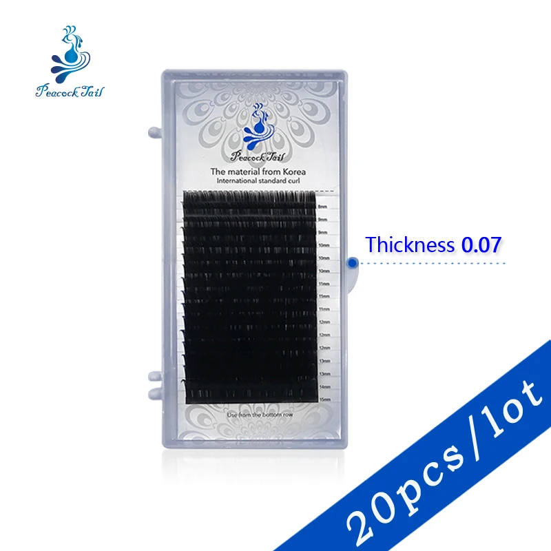 

16 rows eyelashes for extension maquiagem profissional completa Eyelash extensions individual eyelashes Peacock tail 0.07 20pcs