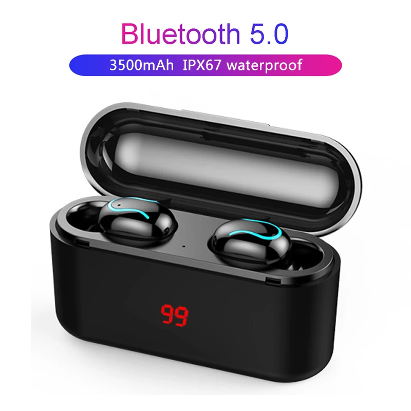 3D стерео звук Bluetooth V5.0 наушники портативные TWS Беспроводные сенсорные вкладыши с