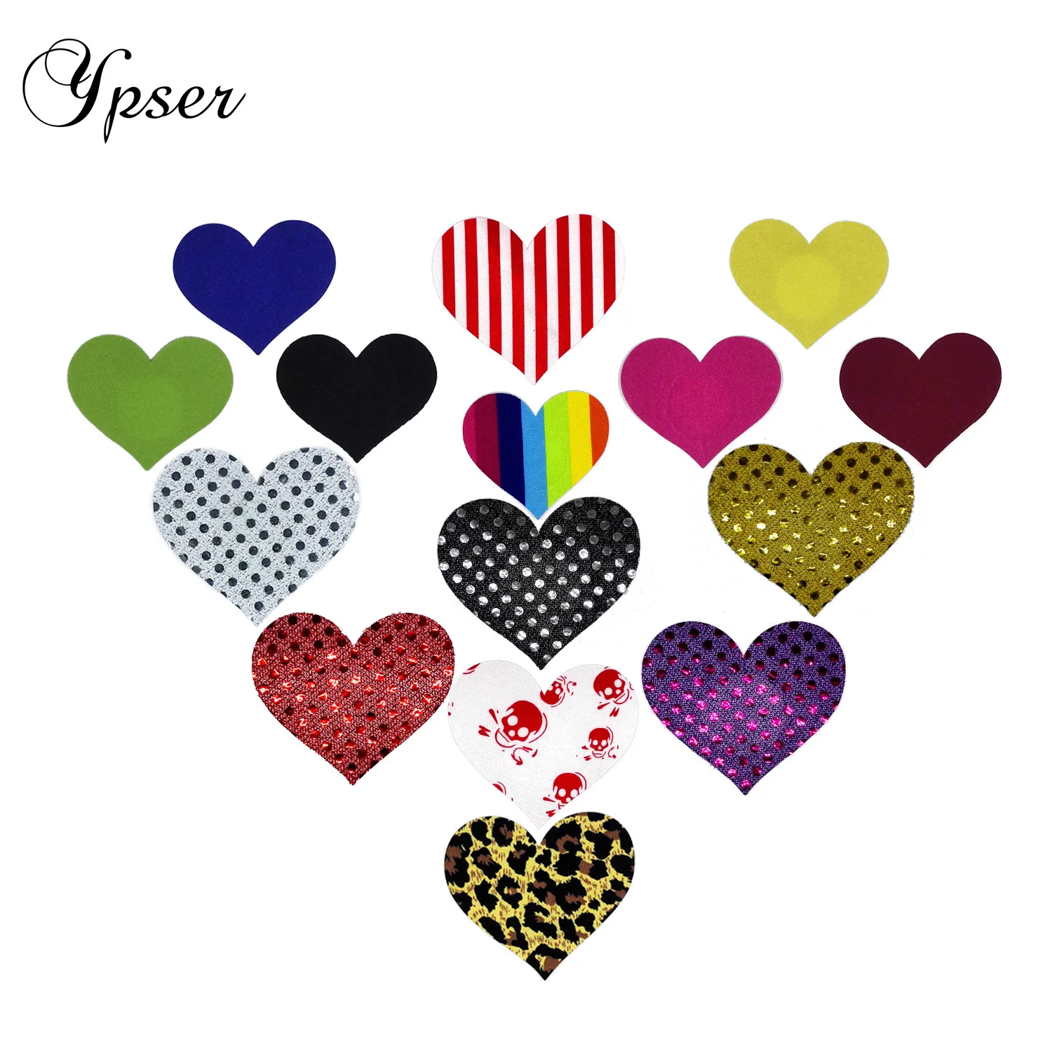 Heart Ypser 15 Pairs Смешанные Одноразовые Клей Пирожки-Сексуальная Соска Обложка Нескольких Цветов - Цвет: Heart