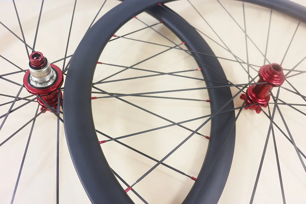Disc brake Road bike carbon wheelset 45mm x 25mm CLincher 24 spokes Right Straight Pull Cyclocross bladed aero bicycle wheels | Спорт и