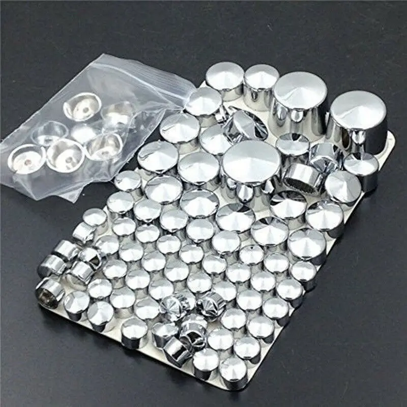87x Chrome Bolt Toppers Cover Cap Kit 