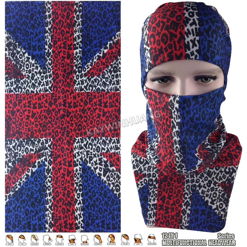 

EXPRESS SHIPPING 100pcs/lot (Mix Model OK) Fashion Letters UK Flag Tube Sport Bandana Cycling Mask Scarf Multifunction Headwear