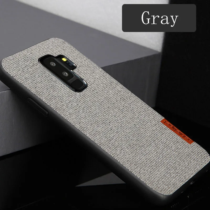 gray Ультратонкий тканевый силиконовый чехол для samsung Galaxy S9, S8, note 10, A70, A50, A8, Мягкий защитный чехол с текстурой ткани - Цвет: gray