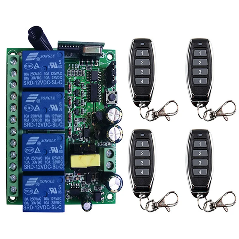 AC110V 220V 230V 4CH 4 CH 10A реле RF Беспроводной дистанционного Управление переключатель