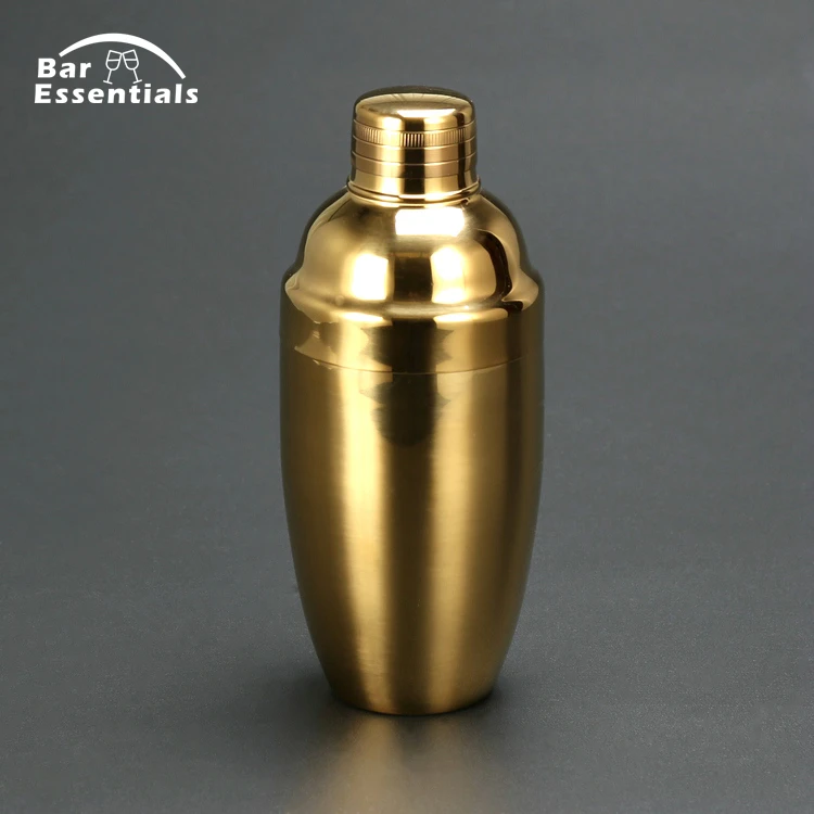 Stainless Steel Cocktail Shaker Mixer Wine Martini Gold Plated Boston Shaker For Bartender Drink Party Bar Tools 550ML