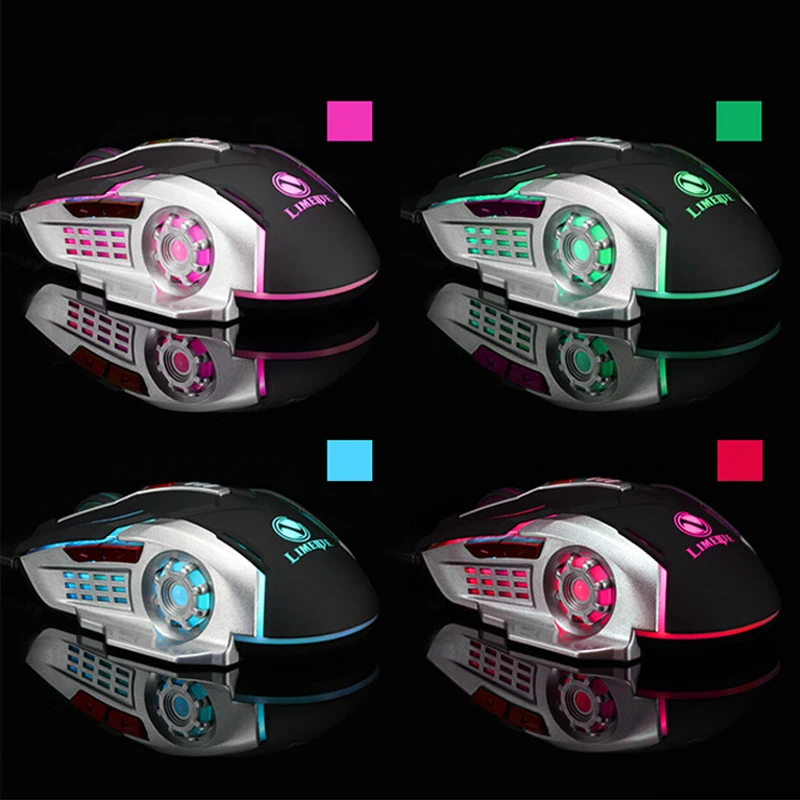 Игровая мышь CHUANCHI регулируемая светодиодная цветная подсветка проводная USB для
