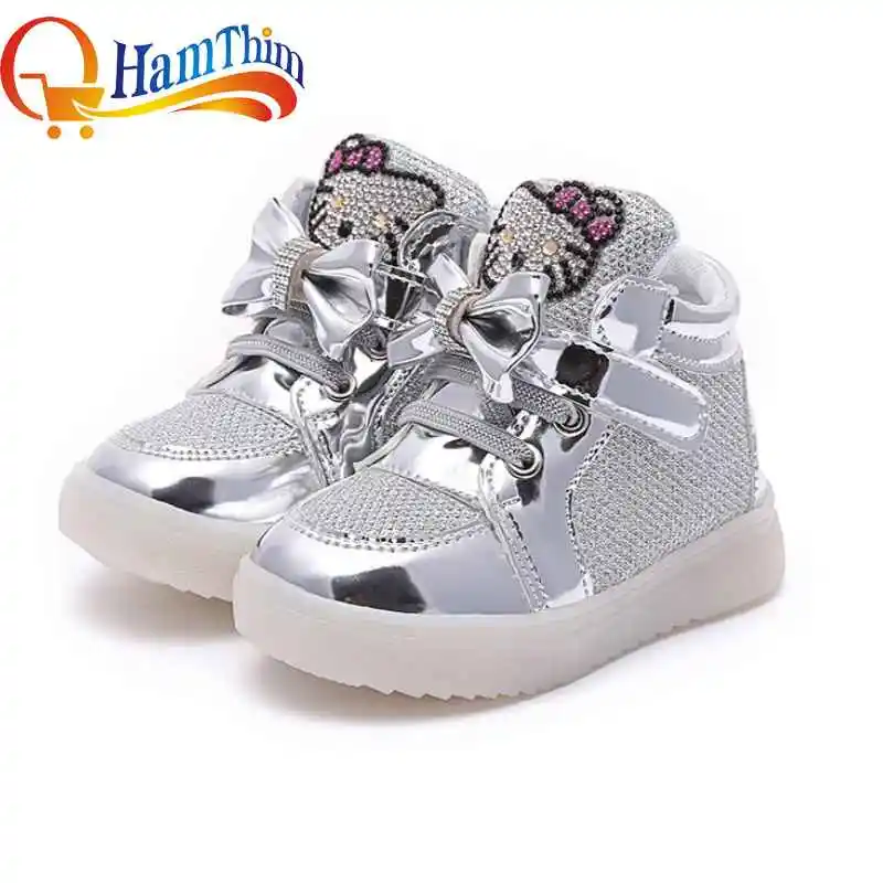 Новые Мальчики Девочки Кожа PU Свет Детская Обувь Световой Моды Дети Квартиры