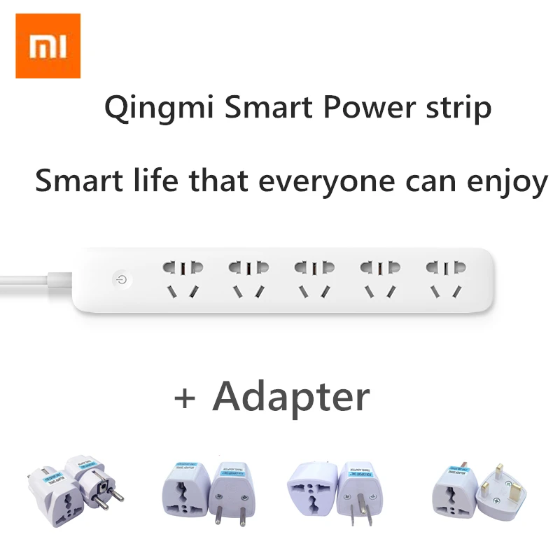 Оригинальный Xiaomi Qingmi Smart power Strip 5 портов Wi Fi беспроводное приложение для дома