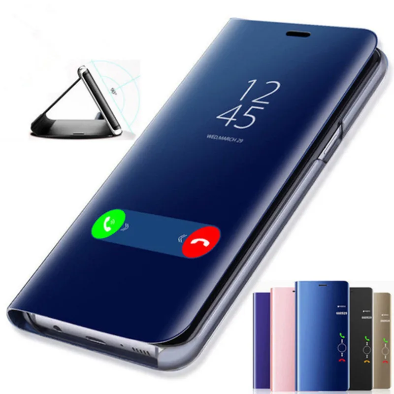 Зеркальный флип-чехол для Samsung S10plus S10 S8 S9 Plus чехол A3 A5 A7 J3 J5 J7 2017 J6 J8 A6 A9 2018 S7 S6 Edge Note 8 9