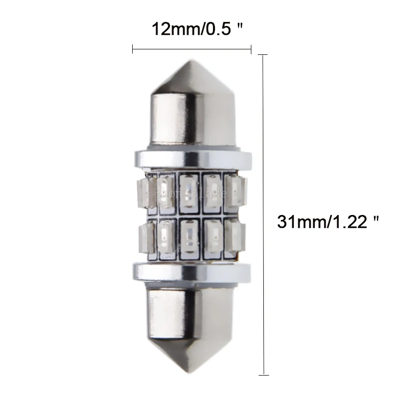10 шт. супер ярко красный 31 мм 36 39 41 3014 дюймов 24SMD флуоресцентный интерьер купольная