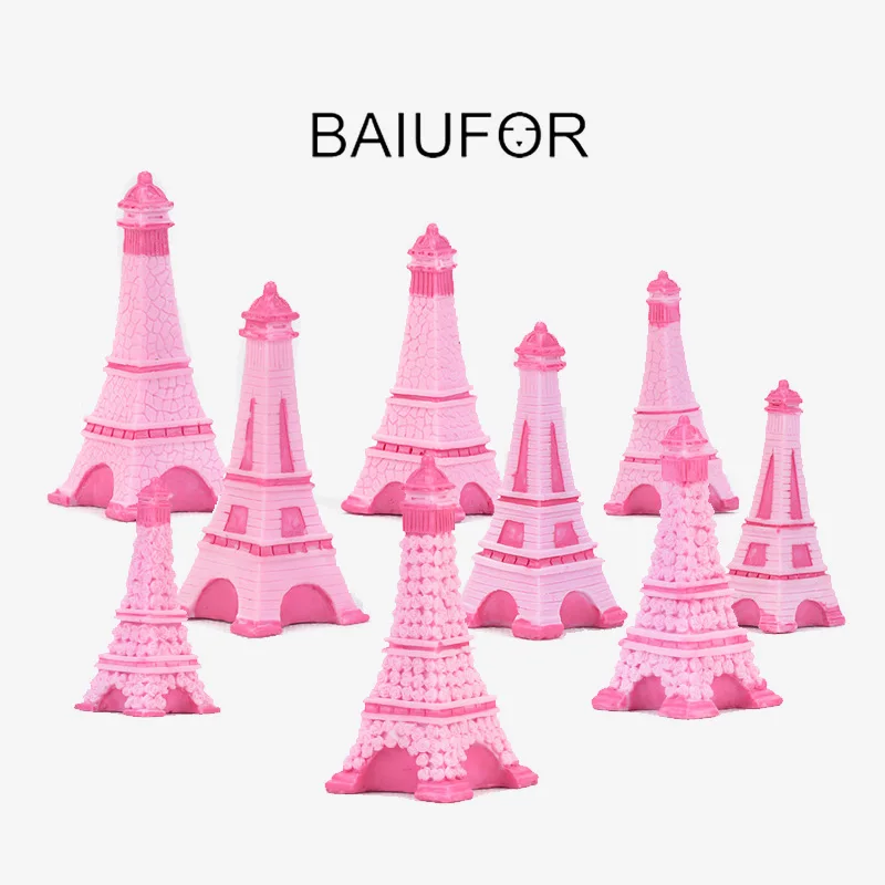BAIUFOR Architecture розовая башня Террариум фигурки DIY Мини Сказочный Сад миниатюрные