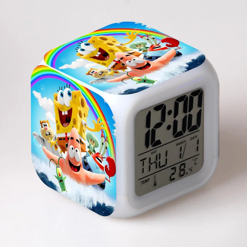 Губка из воды 3D Будильник ЖК дисплей время день дата месяц светодиодный
