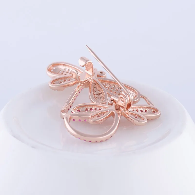 Горячие модные ювелирные изделия Bijoux циркон брошь в виде стрекозы для изготовления ювелирных украшений Медная брошь с животными брошь на шарф и свитер