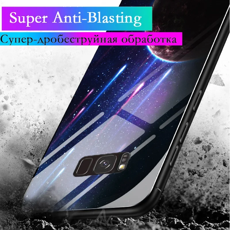Чехол со светящимся стеклом для Samsung Galaxy Note 10 Plus S8 S9 S10 чехол из закаленного стекла