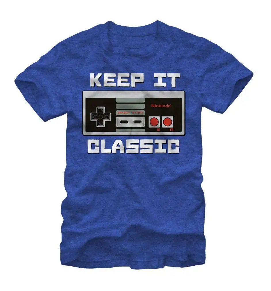 Футболка Nintendo Keep It Classic для взрослых Цвет: фиолетовый голубой повседневная