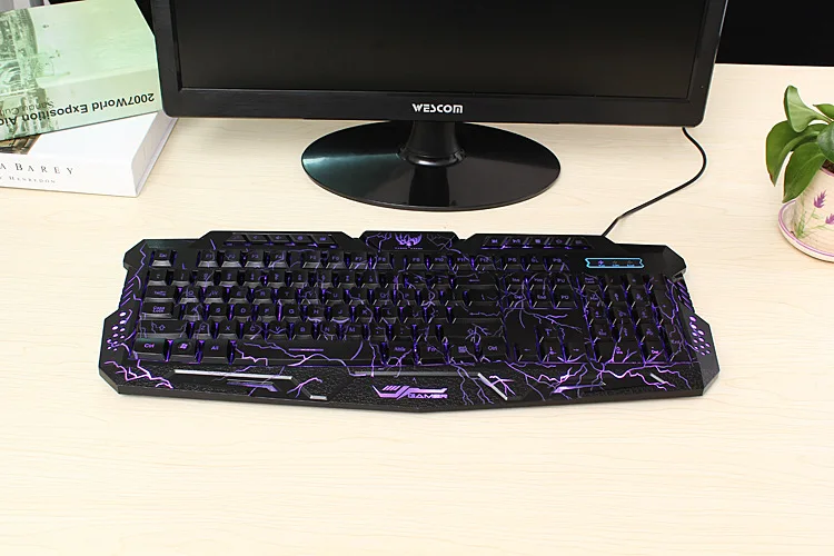 M200 Red/Purple/Blue Backlight LED Pro Gaming Keyboard USB Wired Powered Full N-Key for LOL Computer gamer | Компьютеры и офис