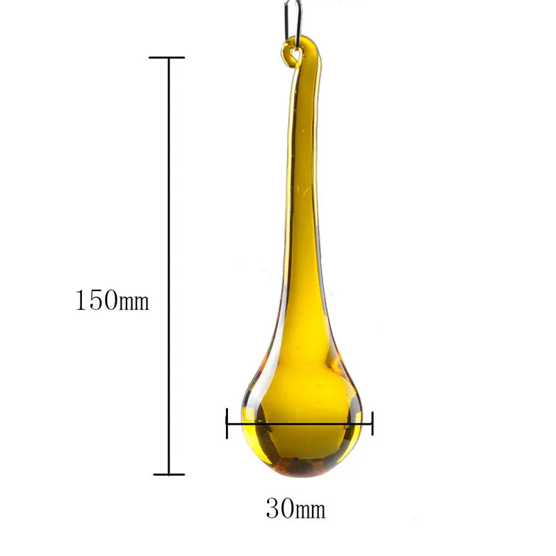 

5 pcs/lot 30*150 mm Yellow Glass Crystal Prism Drop Chandelier Parts Pendants Lighting Accessories Party Home Decoration